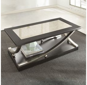 Ramsey Brown Rectangular Cocktail Table with Casters
