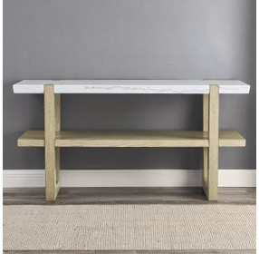 Perth White Rectangular Marble Top Sofa Table