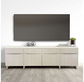 Seawell Greige 82" Media Cabinet with 4 Storage Drawers with 3 Storage Drawers