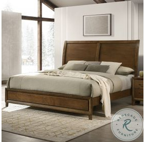 Ballard Walnut Brown King Sleigh Bed