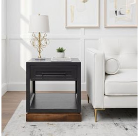 Nora Black and Whiskey Square End Table