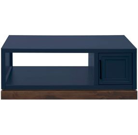 Nora Blue Denim and Whiskey Rectangular Occassional Table Set