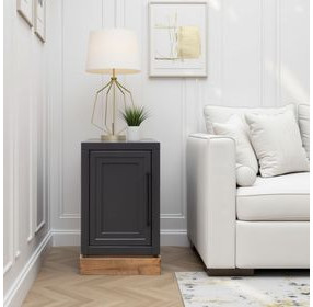 Nora Black and Whiskey Rectangular Chairside Table