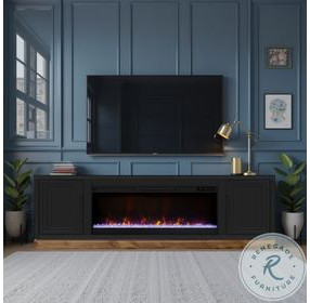 Nora Black And Whiskey 81" Fireplace TV Stand