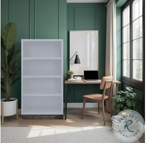 Nora Jasmine White And Barnwood Modular 60" High Bookshelf