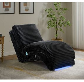York Masis Black 66" Chaise with USB Charging and LED