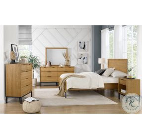Newport Natural Oak Queen Panel Bed