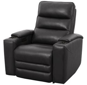 Axion Autumn Black Leather Zero Gravity Power Recliner with USB Charging