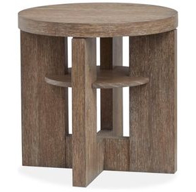 Everpine Spiced Brown Round End Table