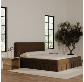 Maren Brown Queen Upholstered Platform Bed