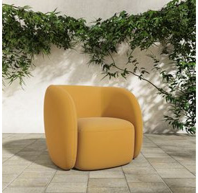 Rae Deep Yellow Upholstered Outdoor Accent Chair