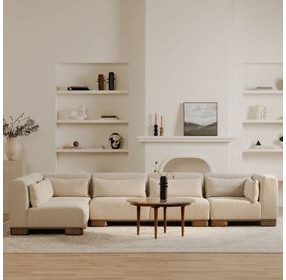 June Oatmeal Performance Fabric 70" Sofa