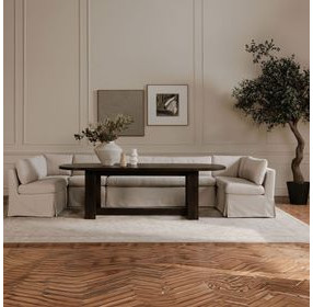 Fable Beige Upholstered Dining Bench