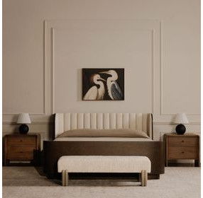 Priya Off White Upholstered Bed Bench