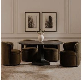 Dane Green Upholstered Swivel Dining Chair