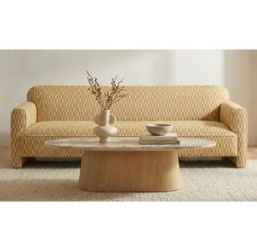Leo Chartreuse And Cream Living Room Set