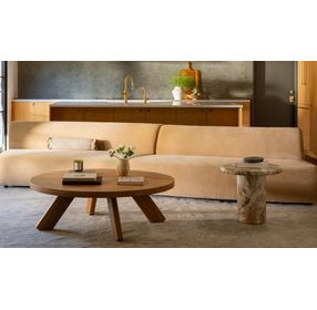 Naomi Golden Yellow 2 Piece Wave Modular Sectional