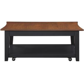 Joplin Black and Brown Rectangular Lift Top Occassional Table Set