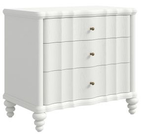 Haven Warm White 3 Drawer Nightstand with USB Charging