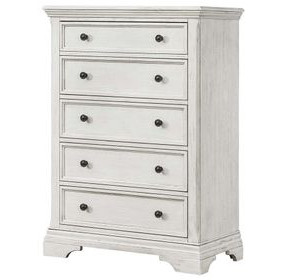 Olivia Brushed White 5 Drawer Chest