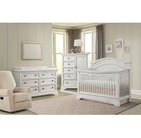 Olivia Brushed White 6 Drawer Dresser