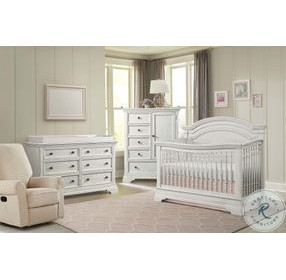 Olivia Brushed White Arch Top Convertible Standard Crib