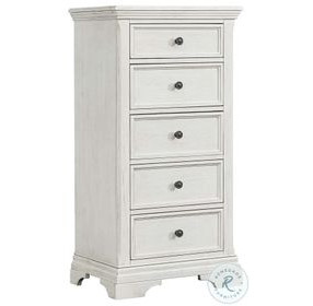 Olivia Brushed White Pier 5 Drawer Chest
