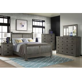 Oak Park Pewter Queen Panel Bed