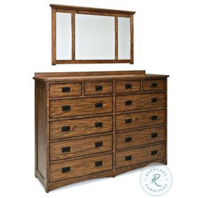 Oak Park Mission 12 Drawer 64" Dresser