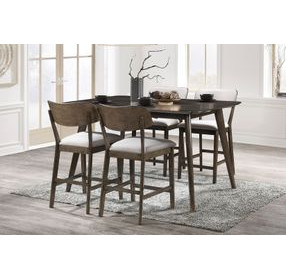 Rex Walnut 60" Rectangular Counter Height Dining Room Set