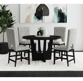 Salem Black 52" Round Counter Height Table