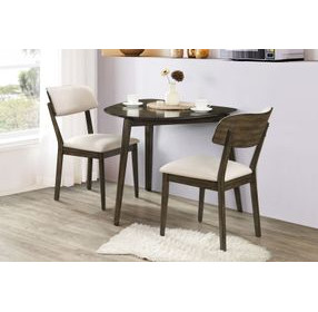 Rex Walnut 35" Guitar Pick Corner Dining Table