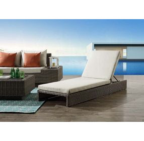 Salena Beige Upholstered Outdoor Lounge Chair