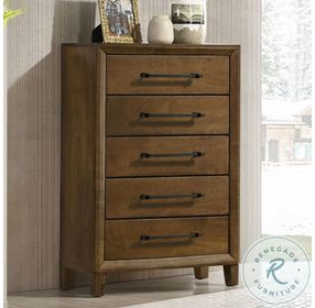 Ballard Walnut Brown 5 Drawer Chest