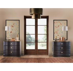 Mosaic Dark Midnight Blue 3 Drawer Merlot Accent Chest