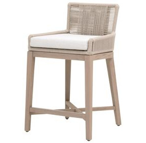 Overlay White Performance Fabric Outdoor Counter Height Stool