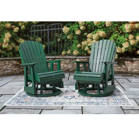 Hyland Wave Green Outdoor Swivel Glider Lounge Chair