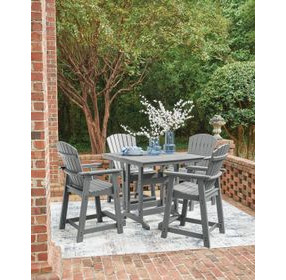 Ross Cove Dark Gray 42" Square Outdoor Counter Height Dining Room Set