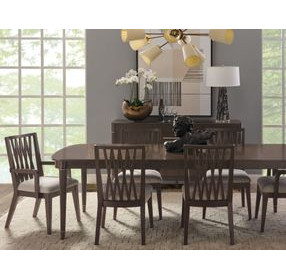 Asher Park Piano Brown 117" Extendable Rectangular Dining Table