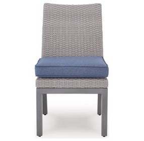 Dillon Beach Blue Performance Fabric Outdoor Side Chair with Cushion Set of 2