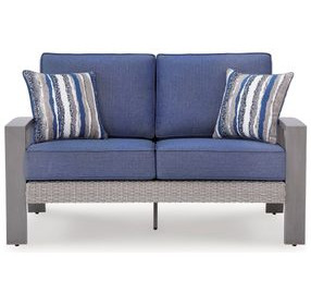 Dillon Beach Blue Performance Fabric 59" Outdoor Loveseat with Cushion