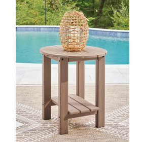 Cliffs Beach Driftwood Oval Outdoor End Table
