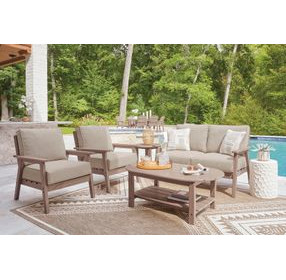 Cliffs Beach Gray Performance Fabric 54" Outdoor Loveseat with Cushion