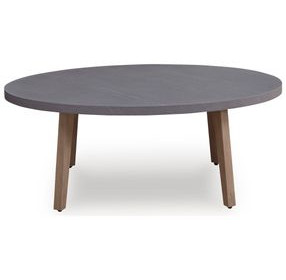 Francis Beach Natural and Gray Oval Outdoor Occasional Table Set