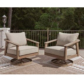 Francis Beach Gray Performance Fabric Outdoor Swivel Rocker Lounge Chair with Cushion