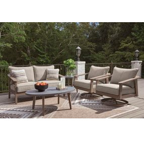 Francis Beach Gray Performance Fabric 62" Outdoor Loveseat with Cushion