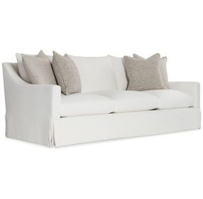 Grace White Performance Fabric 90" Sofa