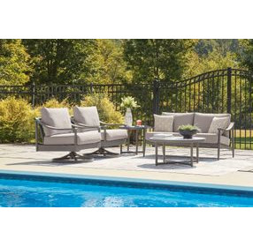 North Island Gray Performance Fabric 60" Outdoor Loveseat with Cushion