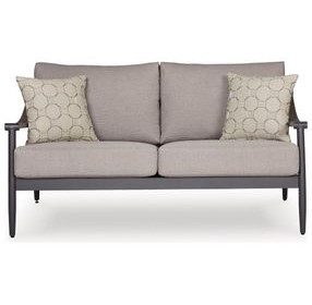 North Island Gray Performance Fabric 60" Outdoor Loveseat with Cushion