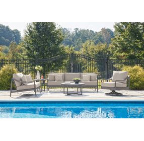 North Island Gray Performance Fabric 88" Outdoor Sofa with Cushion